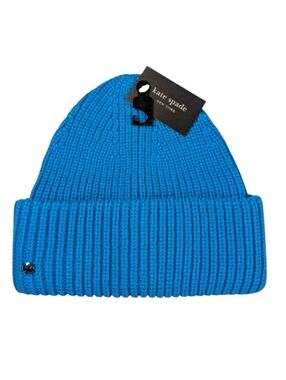 Kate Spade New York Spade Cuff Wool Blend Beanie in Bright Cerulean